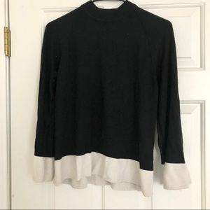 Black Sweater With White Ends
